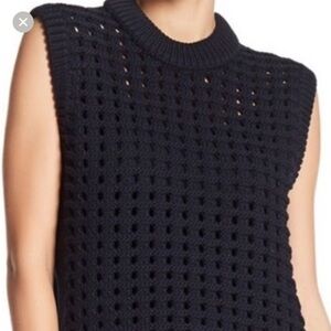 Tibi heavy knit open weave sleeveless sweater